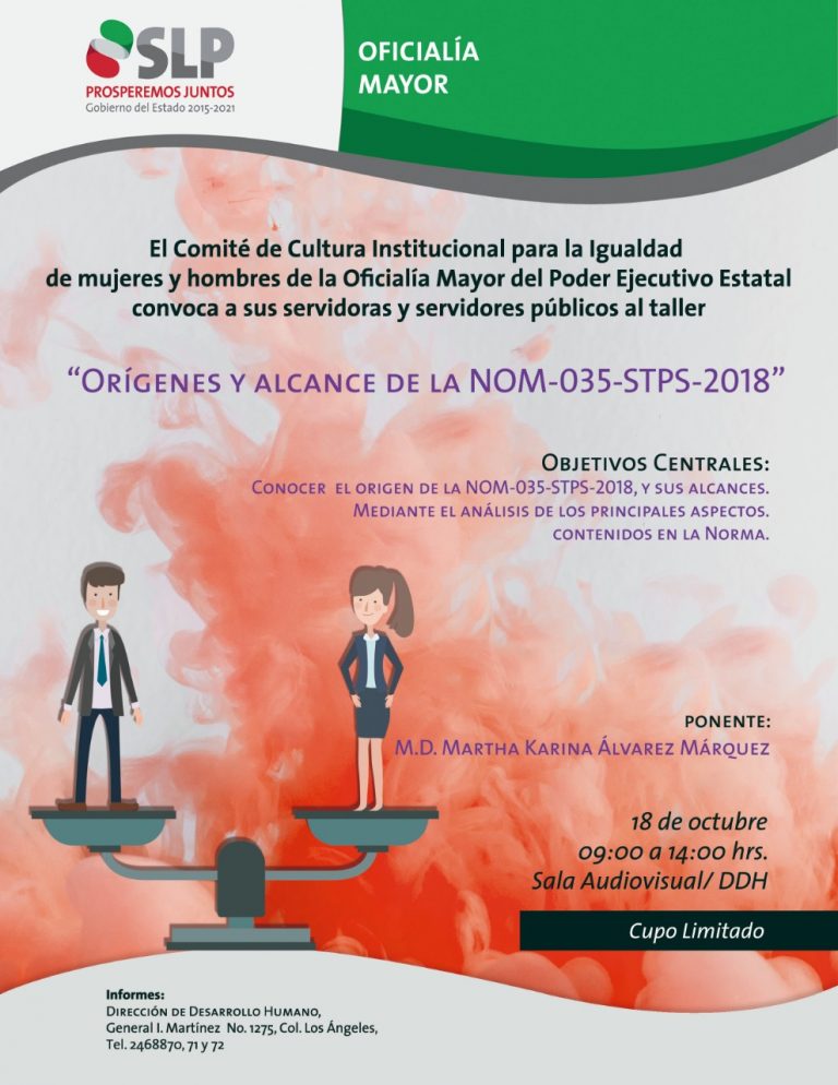 OM convoca a las y los servidores públicos al taller “Orígenes y alcance de la NOM-035-STPS-2018”