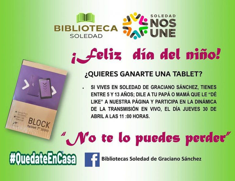 Coordinación Municipal de Bibliotecas de Soledad, invita a niños a participar en una dinámica