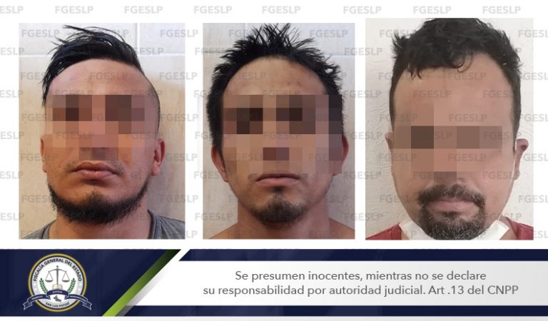 FGE en Rioverde logró prisión preventiva para tres detenidos por ataque peligroso y robo de vehículo
