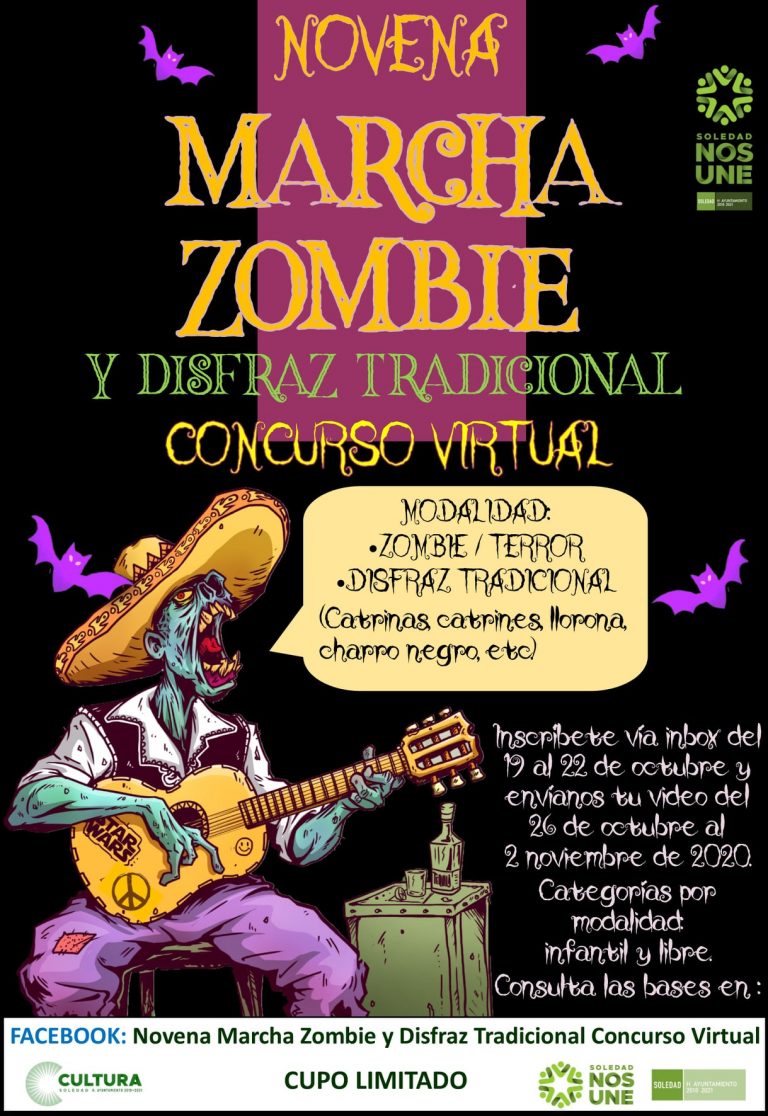 Novena Marcha Zombie y Disfraz Tradicional Concurso Virtual