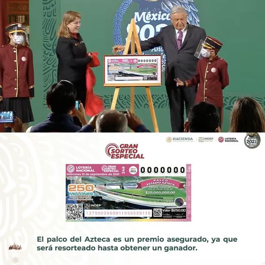 AMLO anuncia nueva rifa de Lotería Nacional